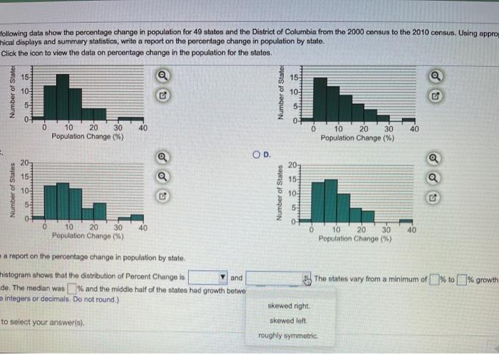 Solved ses Set The following data show the percentage change | Chegg.com