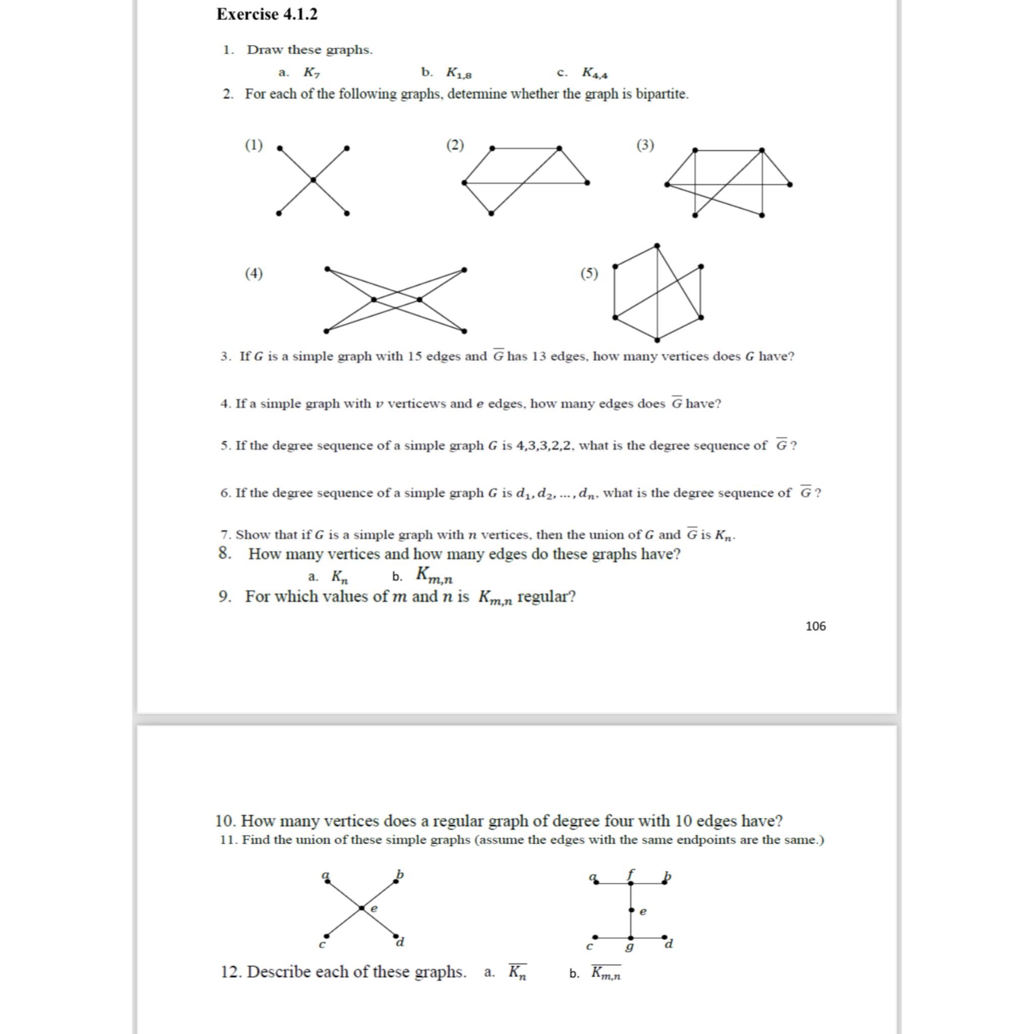 Solved Exercise 4.1.2Draw These | Chegg.com