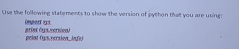 Solved Use the following statements to show the version of | Chegg.com