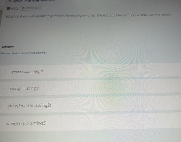 Solved Which is the most reliable expression for testing