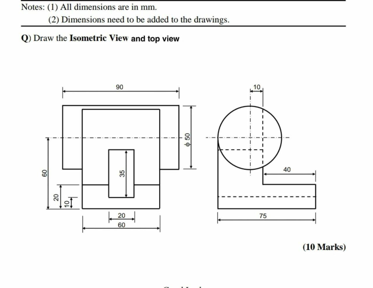 Solved Notes: (1) All Dimensions Are In Mm. (2) Dimensions 