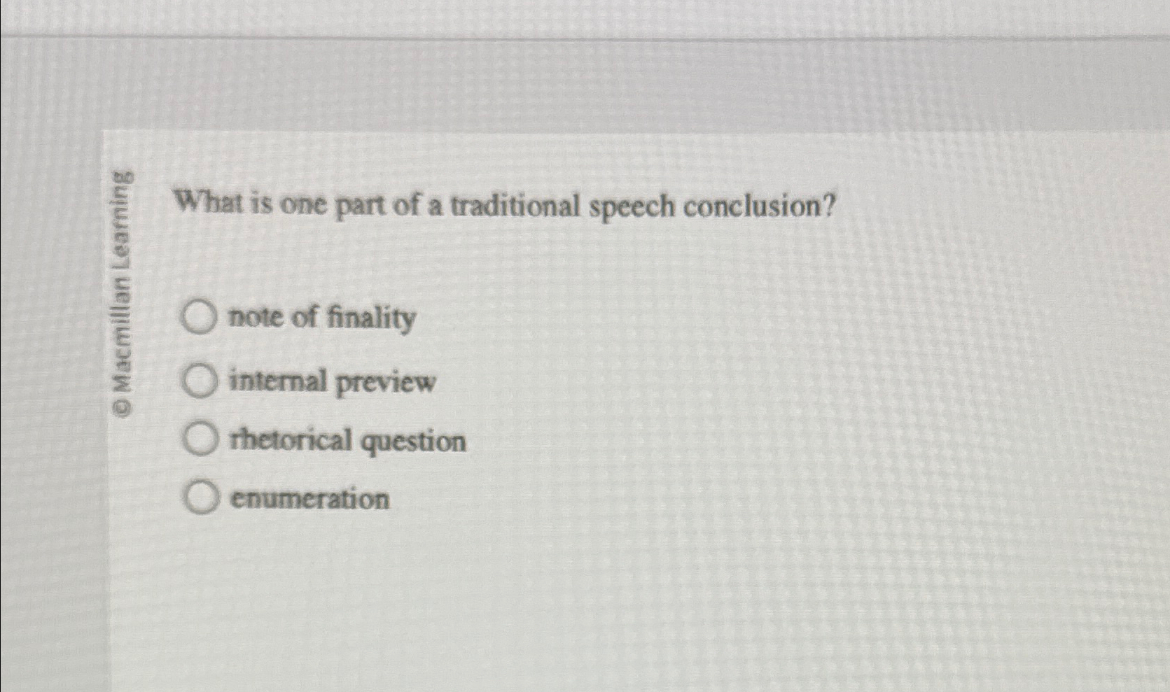 Solved What is one part of a traditional speech | Chegg.com