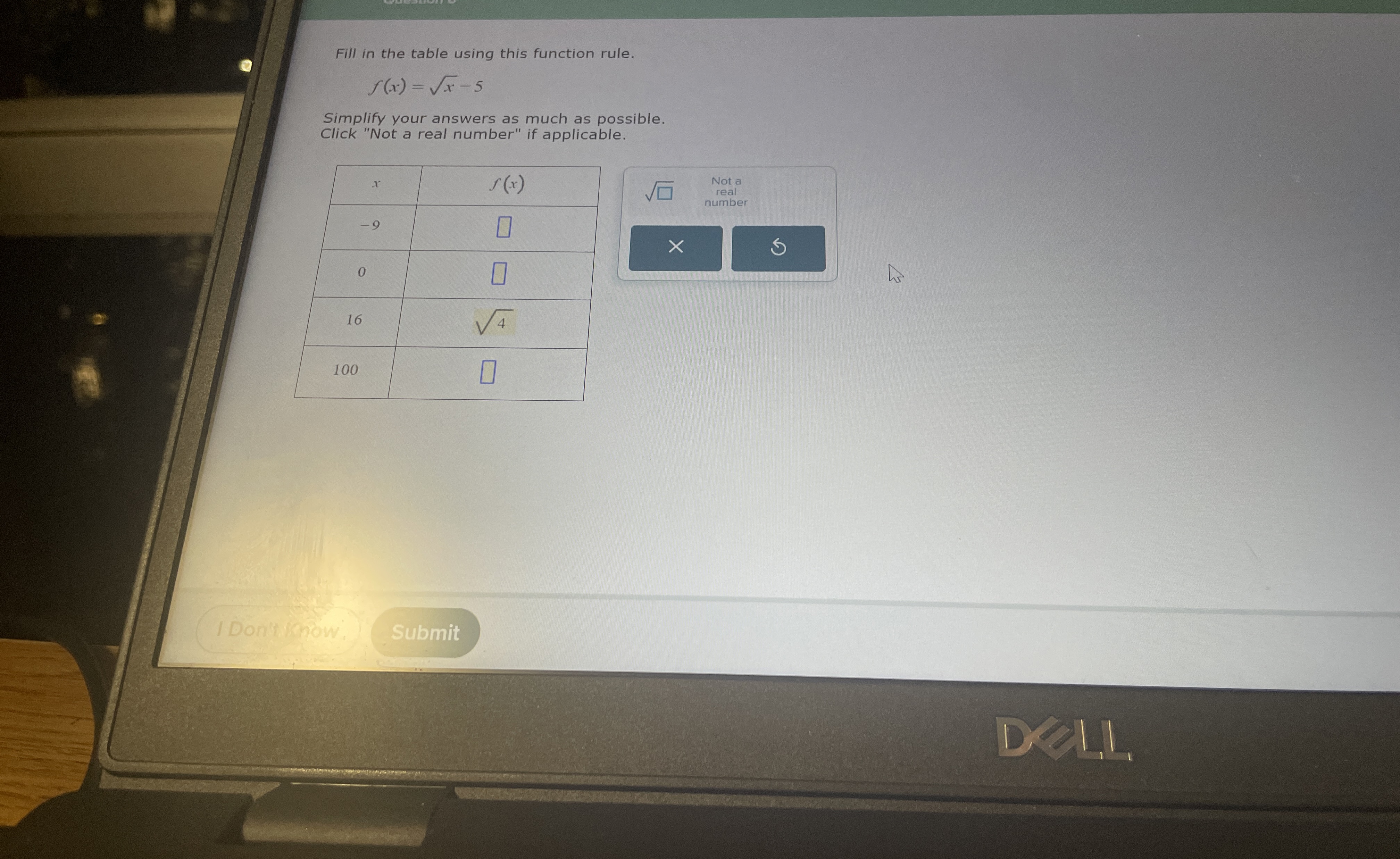 Solved Fill in the table using this function | Chegg.com