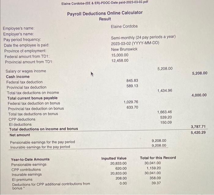 Payroll online 2024 deductions calculator