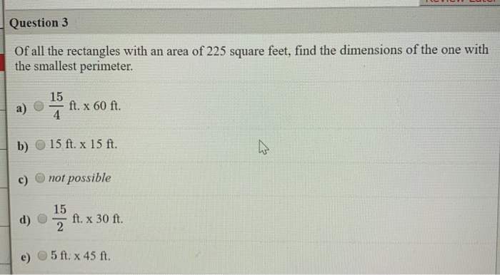 Solved Question 4 Of all the rectangles with a perimiter | Chegg.com