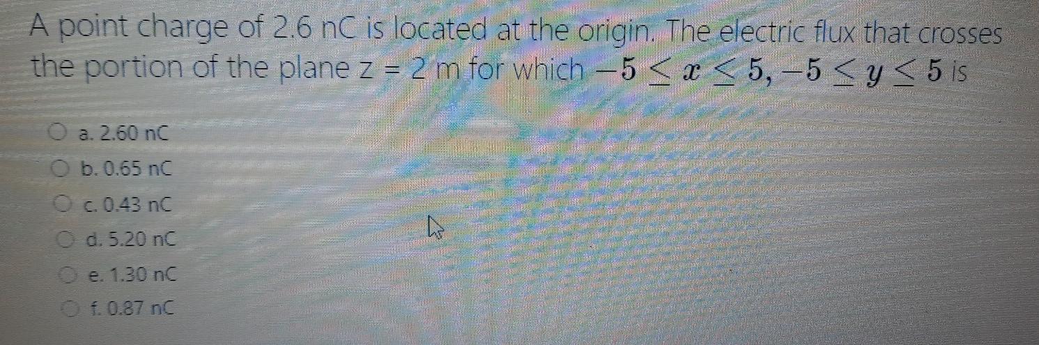 Solved A point charge of 2.6 nc is located at the origin. | Chegg.com