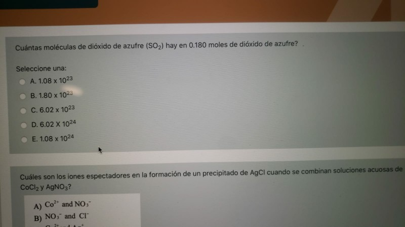 Solved Cuántas moléculas de dióxido de azufre (SO2) hay en | Chegg.com