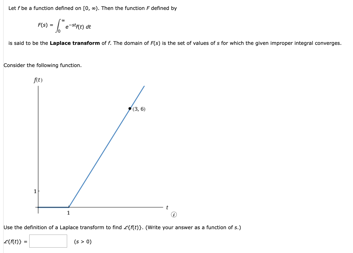 Solved Let f ﻿be a function defined on [0,∞). ﻿Then the | Chegg.com