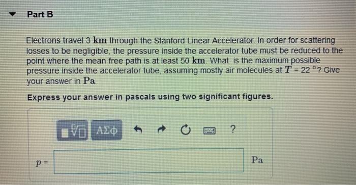Solved Equation = is the mean free 4727(N/V)-2 path of a | Chegg.com
