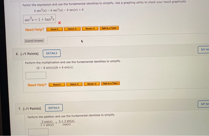 Solved Factor the expression and use the fundamental | Chegg.com