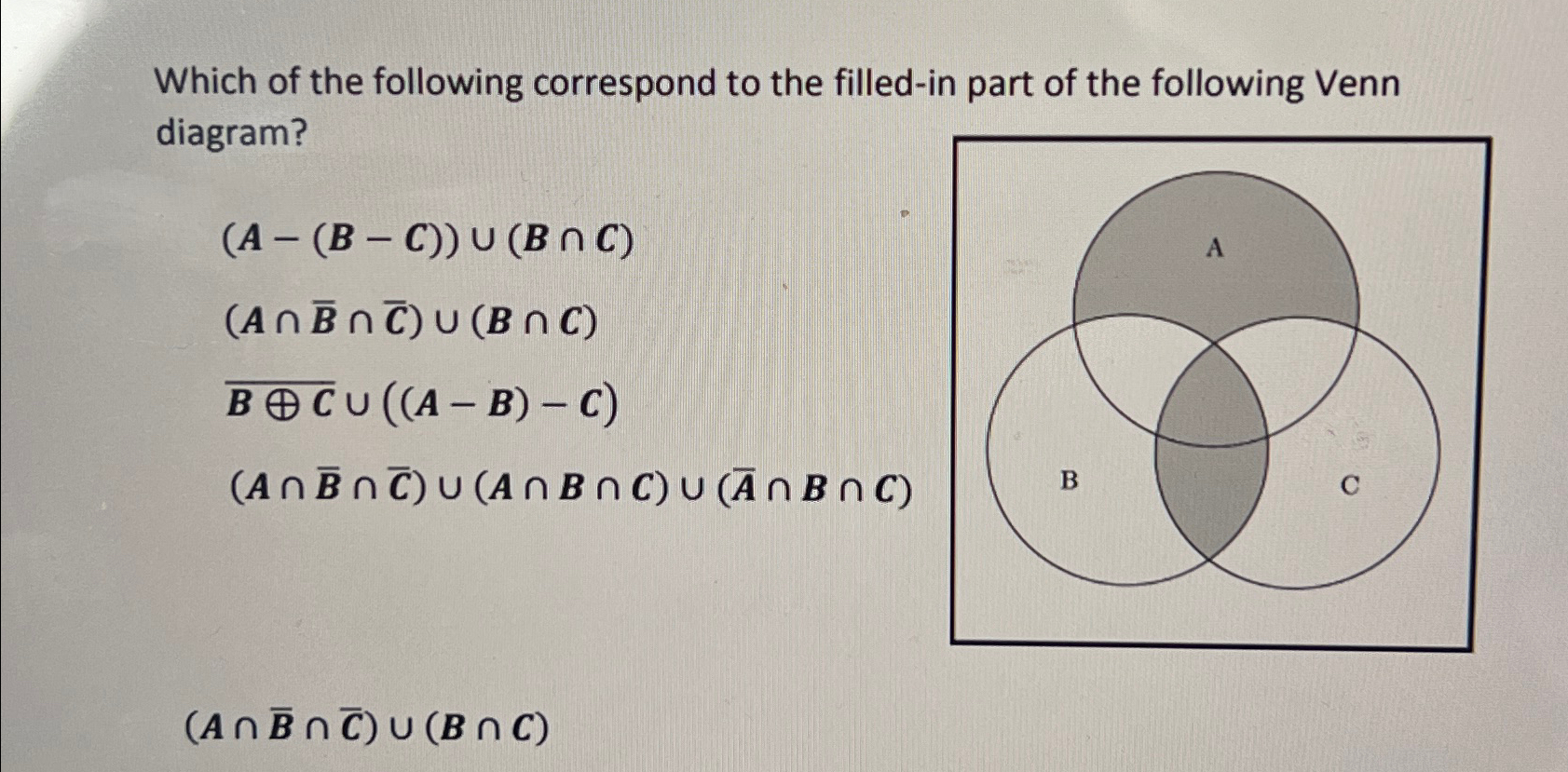 Solved Which of the following correspond to the filled-in | Chegg.com
