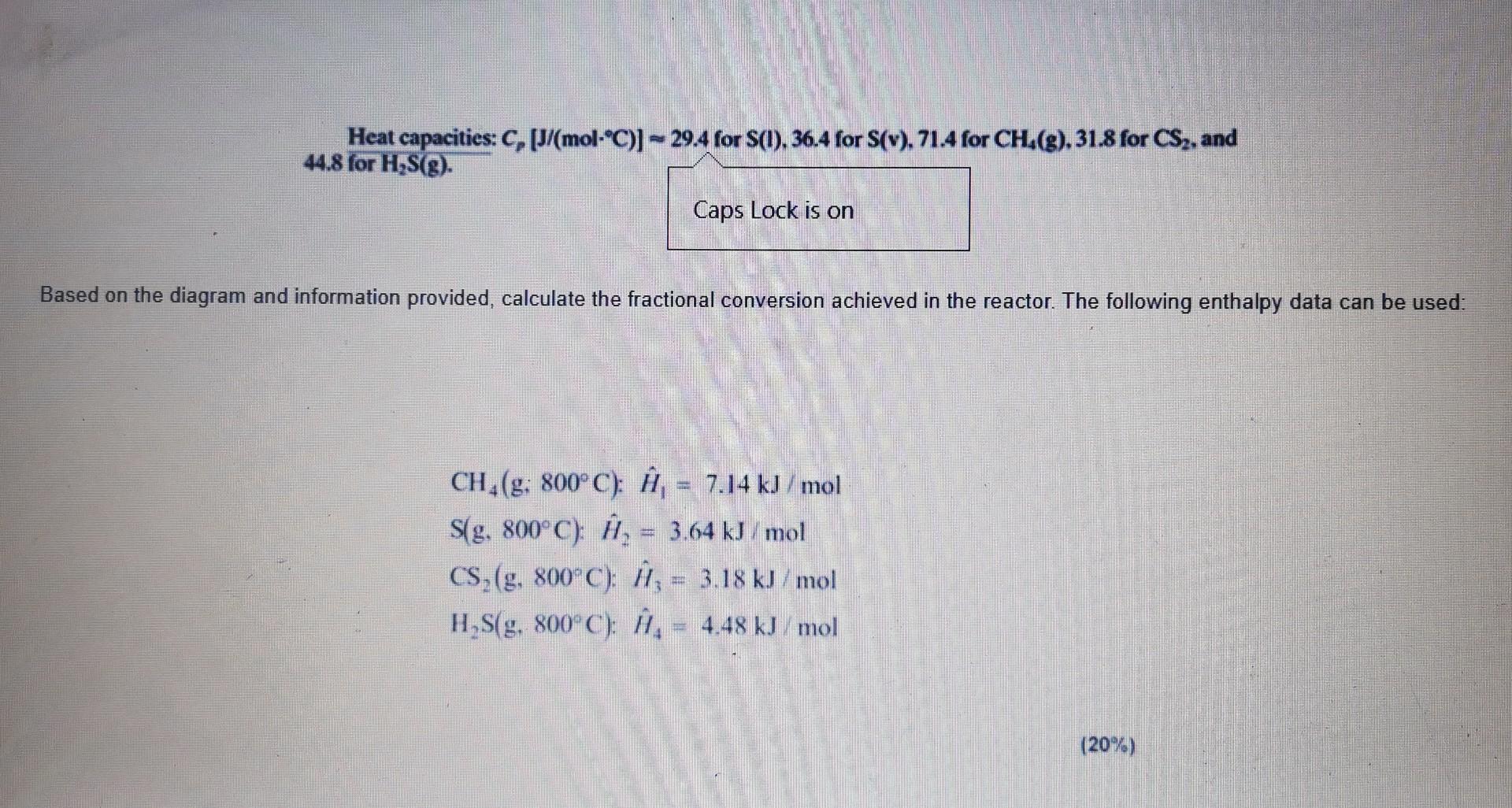 Solved Question 4: Energy Balance Without Reaction Consider | Chegg.com