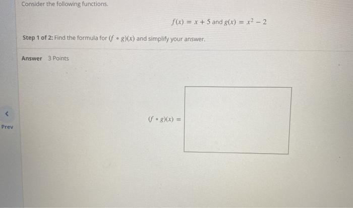 Solved Consider the following functions. f(x) = x + 5 and | Chegg.com
