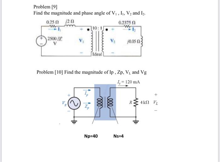 Solved Problem [9] Find the magnitude and phase angle of | Chegg.com