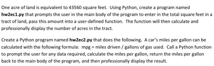 Solved One Acre Of Land Is Equivalent To Square Fee Chegg Com