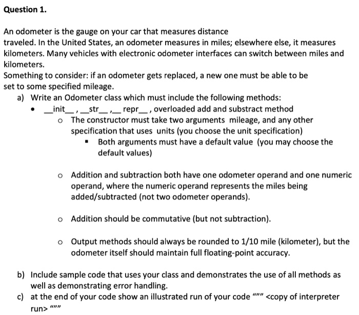 use of odometer