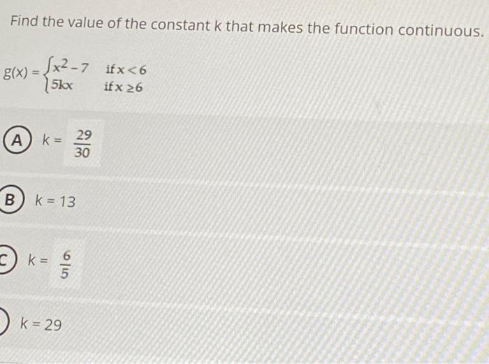 Solved Find the value of the constant k that makes the | Chegg.com