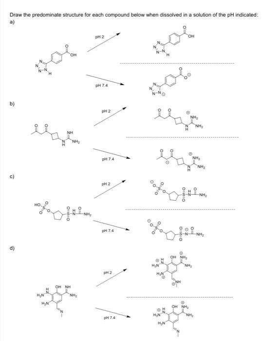 Solved Draw the predominate structure for each compound | Chegg.com