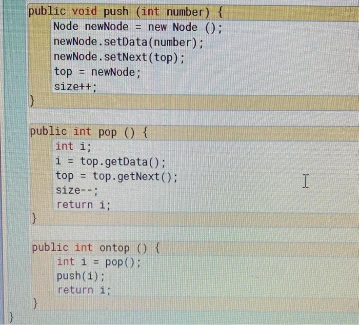 Solved public interface LLStack { public void push (int | Chegg.com