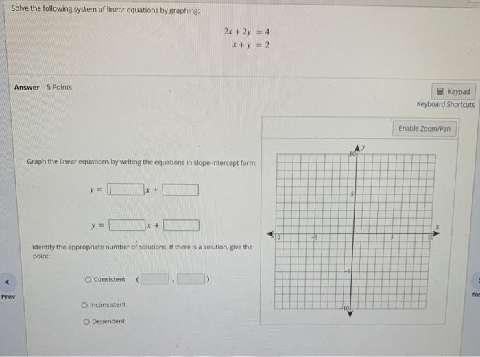 Solved Solve the following system of linear equations by | Chegg.com