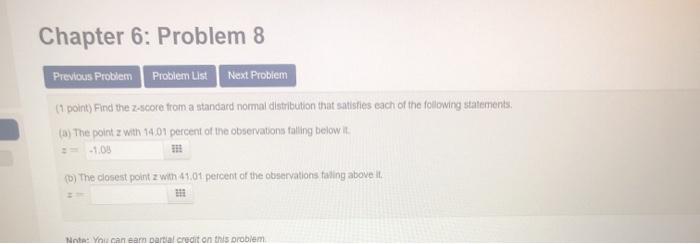 Solved Chapter 6: Problem 8 Previous Problem Problem List | Chegg.com