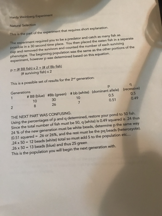Solved Lab 3 Hardy-Weinberg Equilibrium/Evolution Extra | Chegg.com