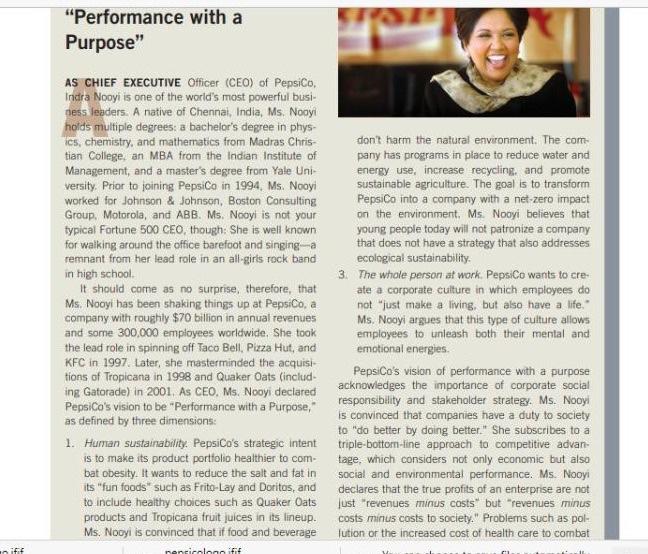 Solved "Performance with a Purpose" AS CHIEF EXECUTIVE | Chegg.com