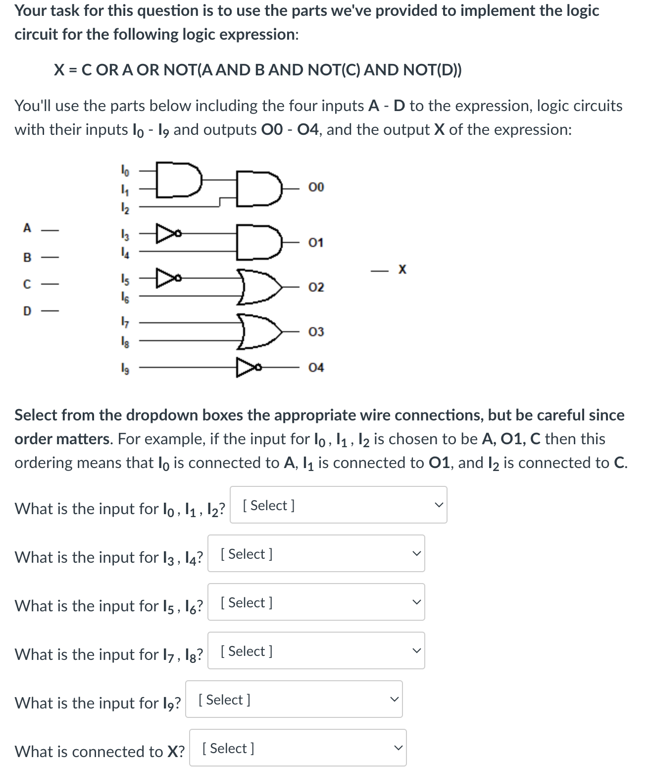 Solved Your task for this question is to use the parts we've | Chegg.com
