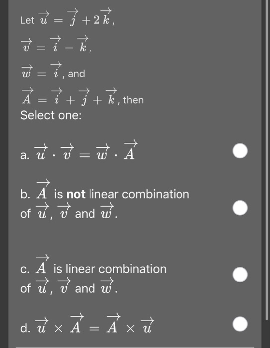 Solved Let U I 2 K J Et K U A And A I J Chegg Com