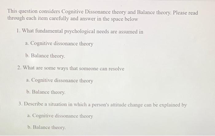 Cognitive discount balance theory