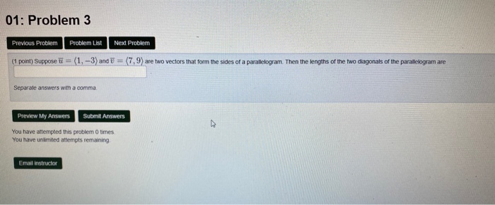 Solved 01: Problem 3 Previous Problem Problem List Next | Chegg.com