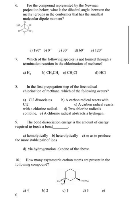 Solved 6. For the compound represented by the Newman | Chegg.com