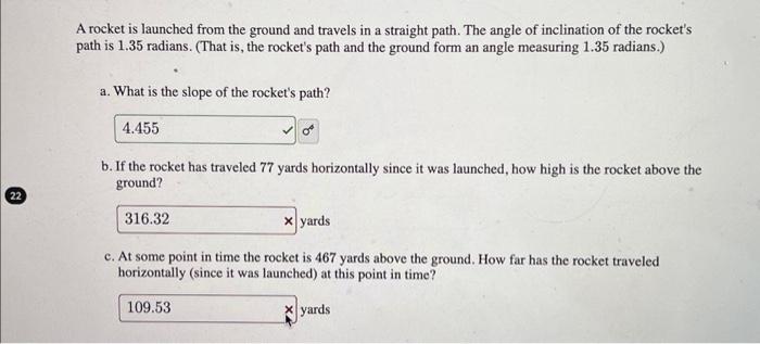 Solved A rocket is launched from the ground and travels in a | Chegg.com
