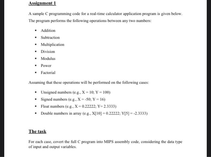 Solved Assignment 1 A sample programming code for a | Chegg.com