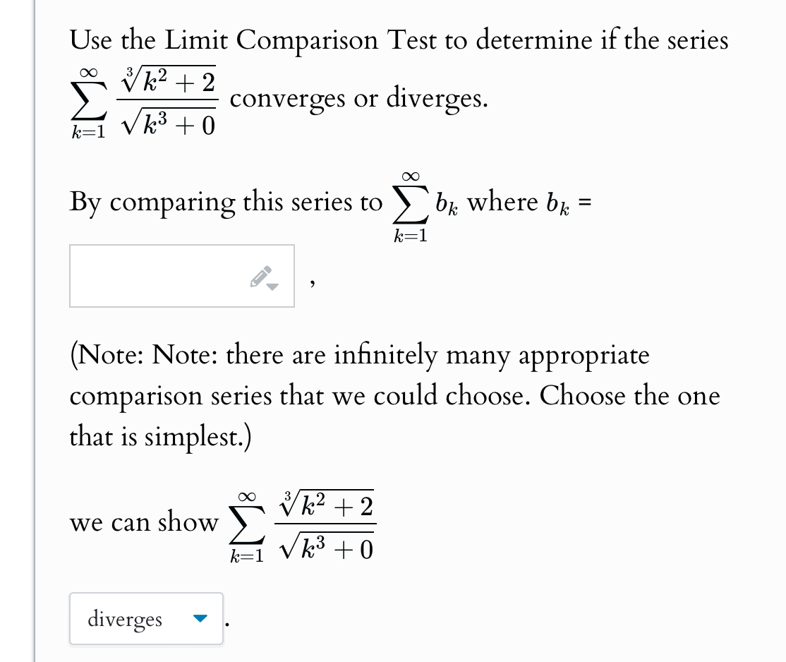 Solved Use the Limit Comparison Test to determine if the | Chegg.com