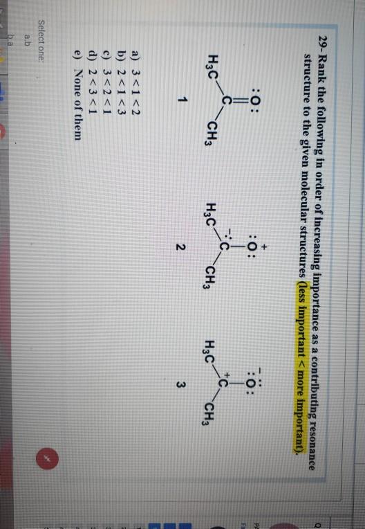 Solved 29- Rank the following in order of increasing | Chegg.com