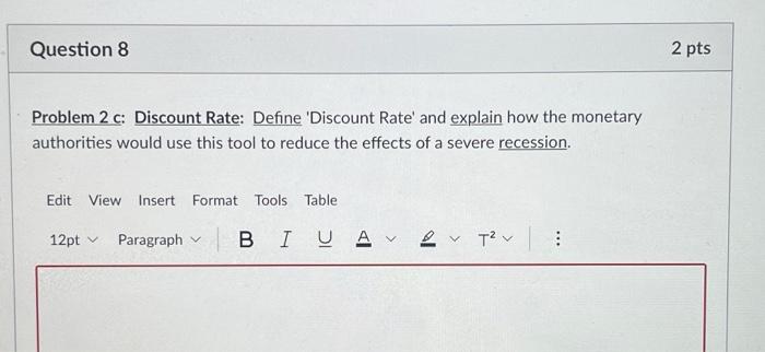 Solved Problem 2 c: Discount Rate: Define 'Discount Rate' | Chegg.com