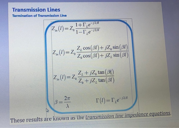 Solved Design a transmission line matching network that will | Chegg.com