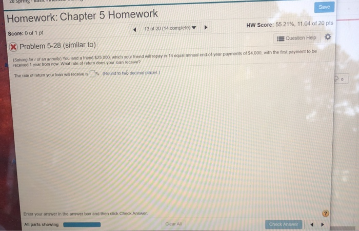 Solved Save Homework: Chapter 5 Homework Score: 0 of 1 pt 13 | Chegg.com