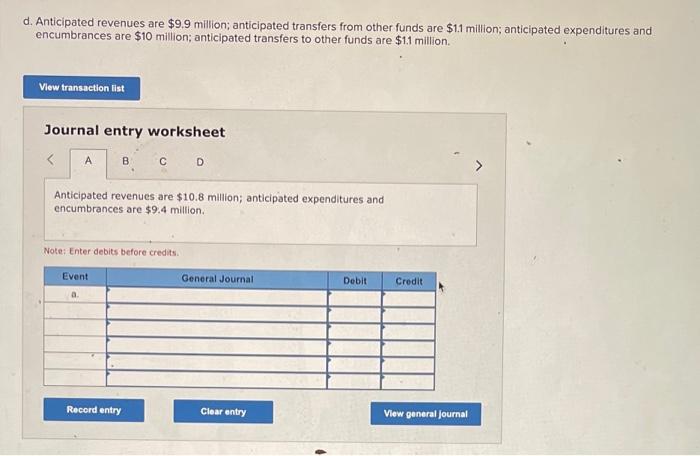 Solved Prepare budgetary entries, using general ledger | Chegg.com