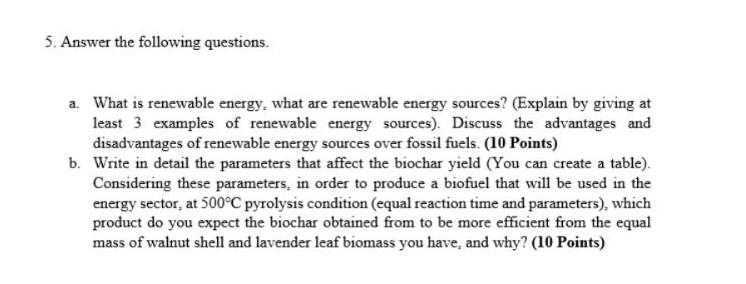 Solved 5. Answer the following questions. a. What is | Chegg.com