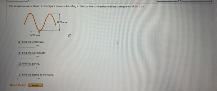 Solved The sinusoidal wave shown in the figure below is | Chegg.com