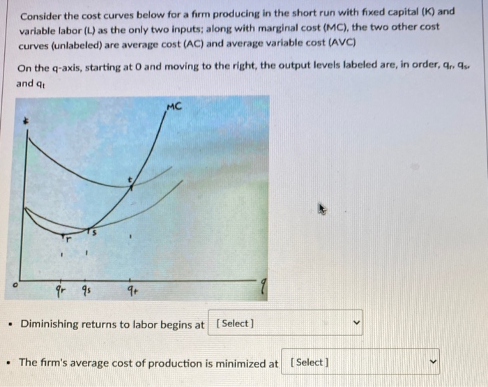 Solved Consider the cost curves below for a firm producing | Chegg.com