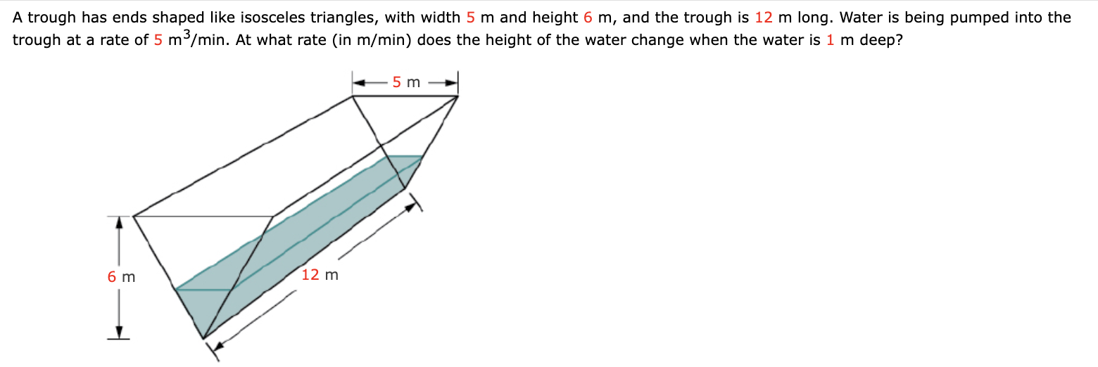 Solved A trough has ends shaped like isosceles triangles, | Chegg.com