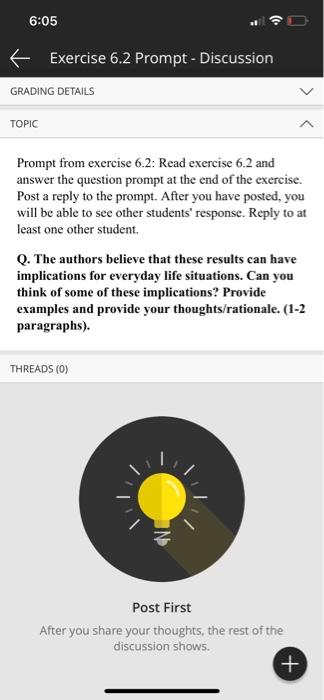 Solved read 6.2's exercise and then answer the question for | Chegg.com