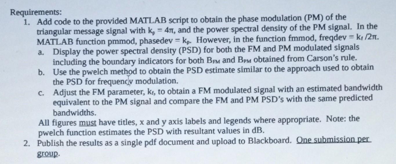 Solved Kp=4πRequirements: 1. Add code to the provided MATLAB | Chegg.com