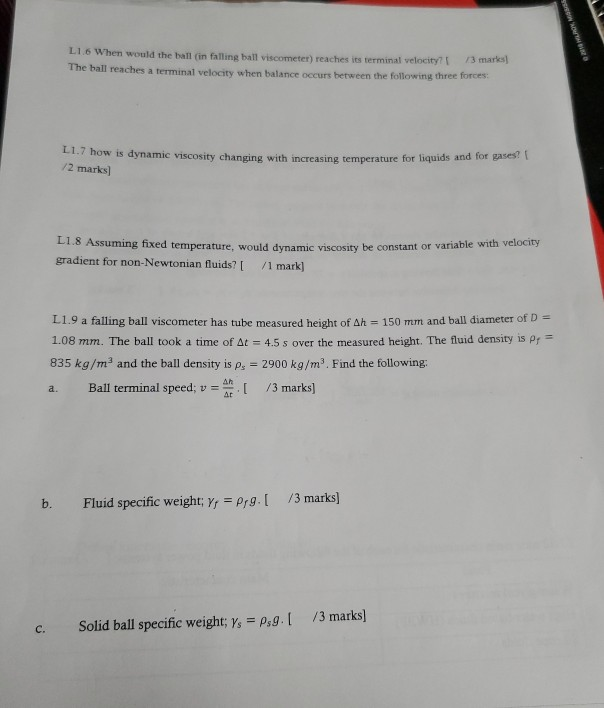 Solved 2010 LOKO L1.6 When would the ball (in falling ball | Chegg.com
