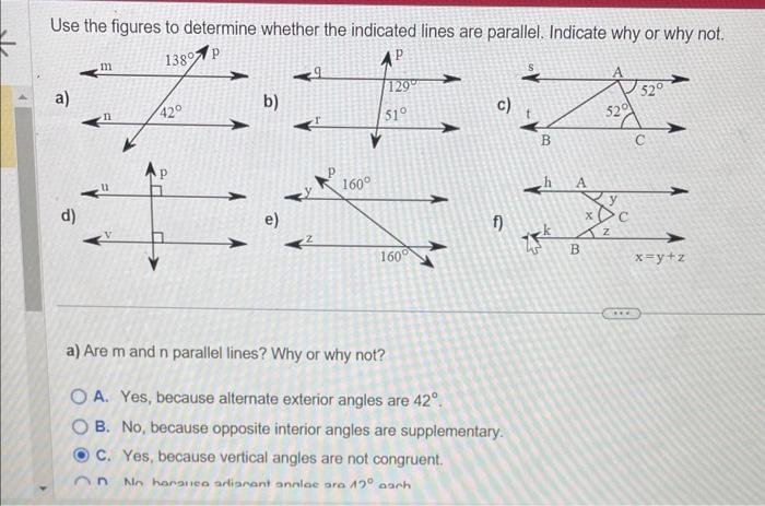 Solved Use the figures to determine whether the indicated | Chegg.com