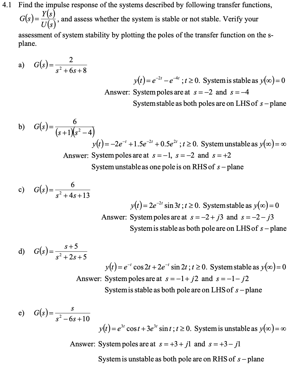Solved 4.1 ﻿Find the impulse response of the systems | Chegg.com