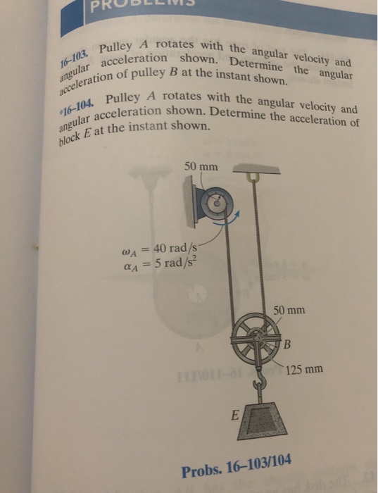 Solved Pulley A rotates with the angular velocity and